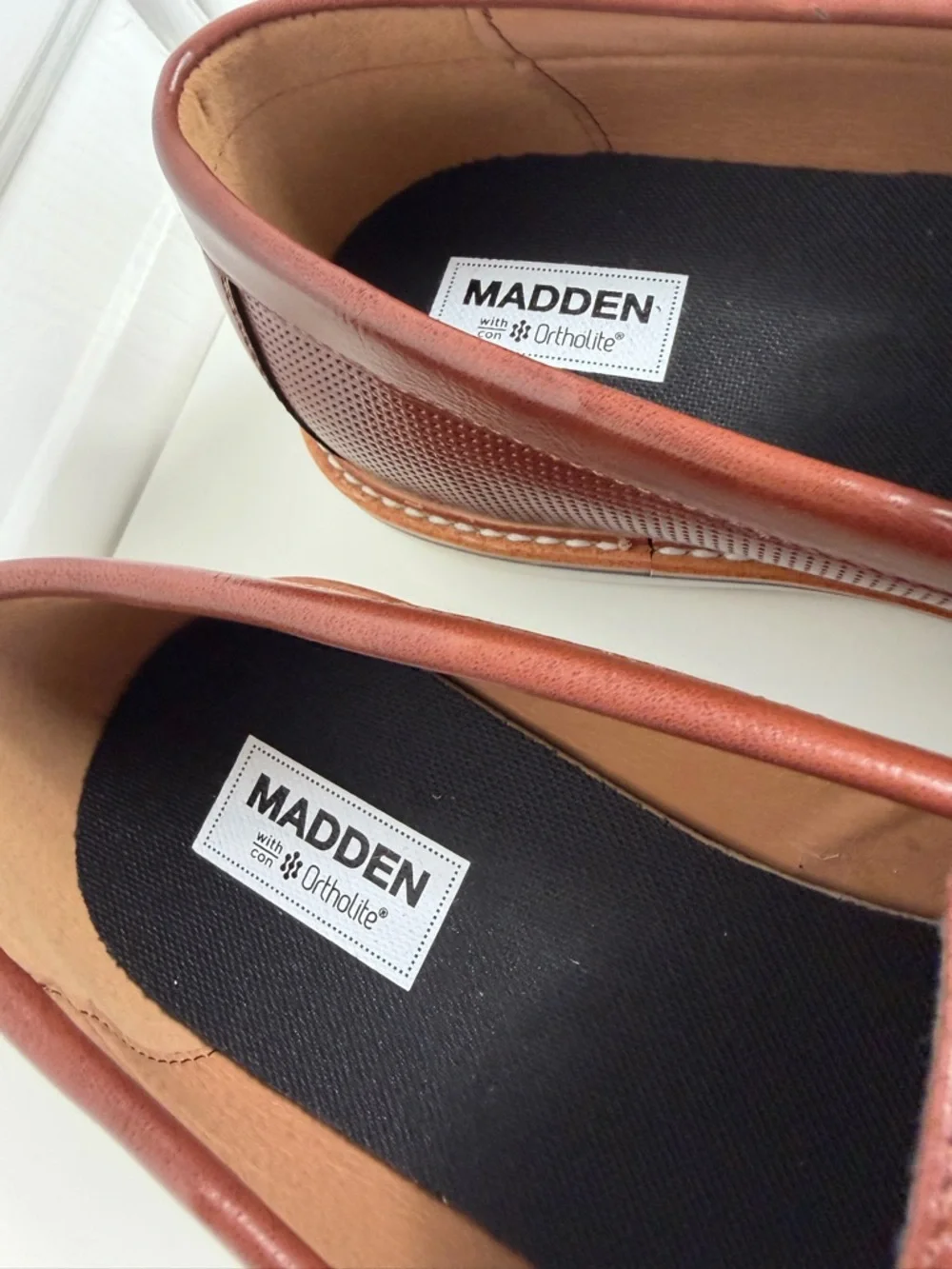 Madden M-Vonstr Men’s Cognac Leather Perforated Penny Loafers Size‎ 10